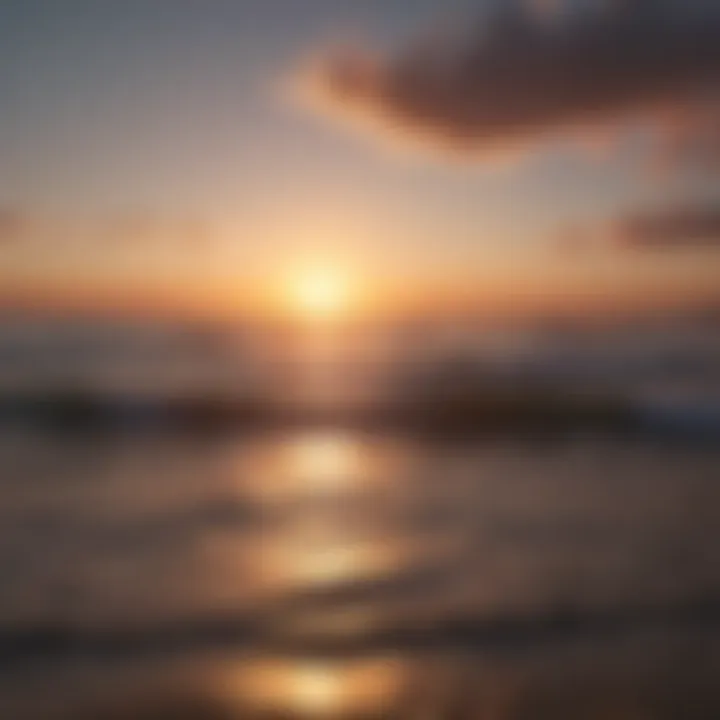 A vibrant sunset over a calm horizon, representing hope and possibility