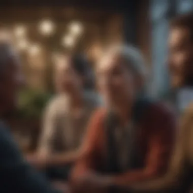 Community and Support A group of supportive individuals engaging in conversation