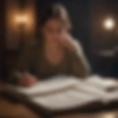 Expressing Thoughts Through Journaling A thoughtful person journaling their thoughts and feelings.