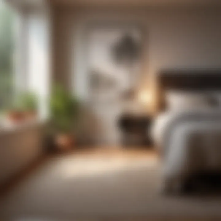 Serene bedroom environment for meditation