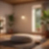 A serene environment with a meditation cushion and soft lighting