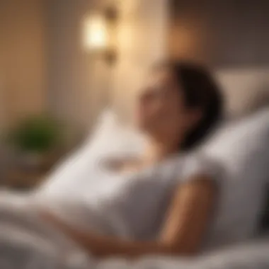 Embracing Tranquility Before Sleep Calm individual practicing meditation in bed