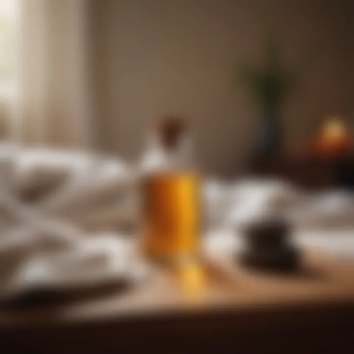 Essential oils and calming elements for meditation