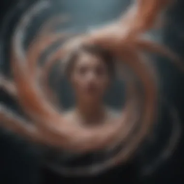Emotional Dynamics An abstract representation of emotions swirling, depicting anxiety and uncertainty
