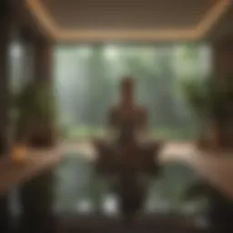 A serene environment for meditation with soft lighting and calming décor