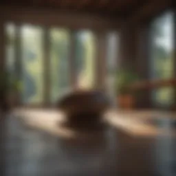 Mindfulness meditation setup with peaceful ambiance