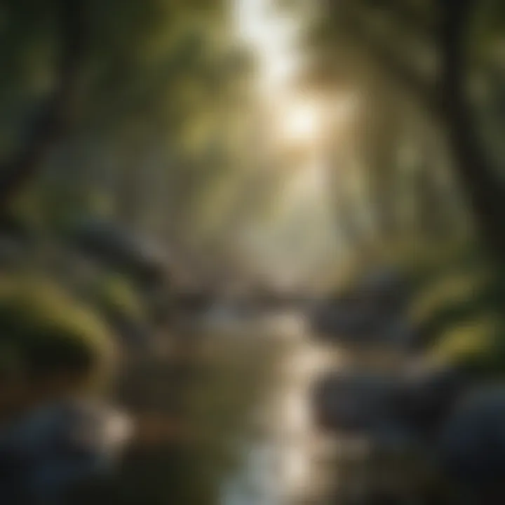 A serene nature landscape promoting relaxation
