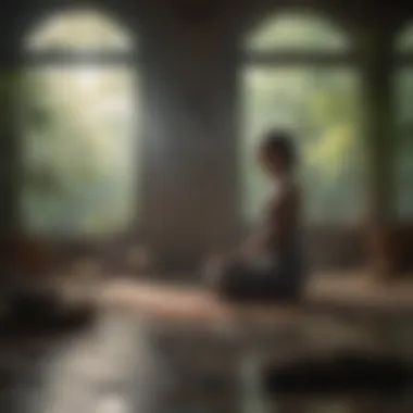 A person meditating in a tranquil setting