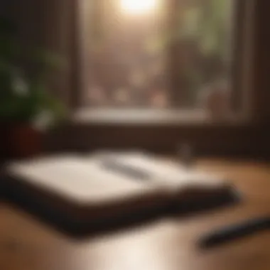 A journal with a pen, emphasizing mindfulness practice
