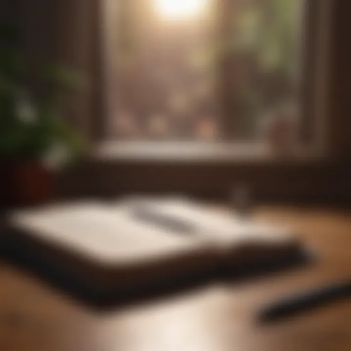 A journal with a pen, emphasizing mindfulness practice