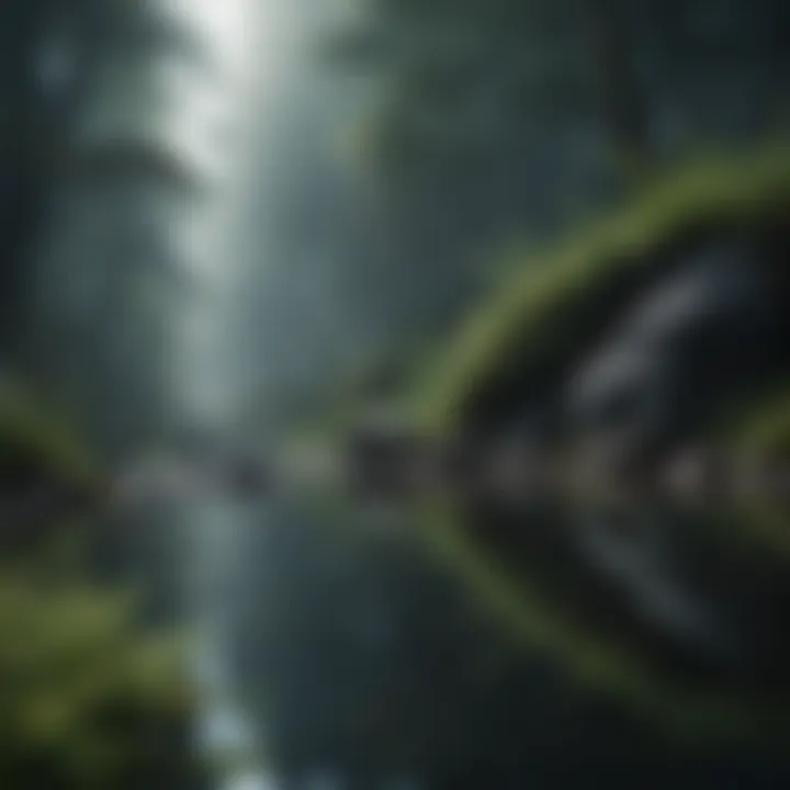Nature scene illustrating tranquility to ease racing thoughts