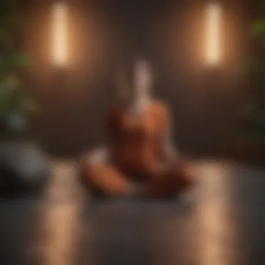 A close-up of a person meditating