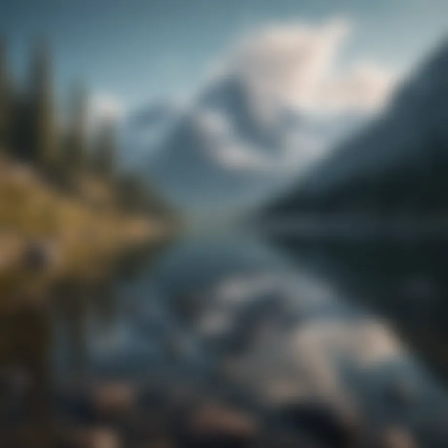 A serene landscape depicting a calm lake surrounded by mountains, symbolizing mental clarity.