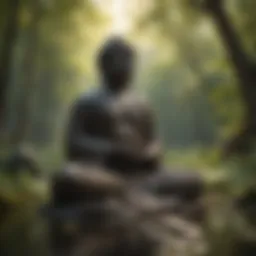 Buddha meditating in nature