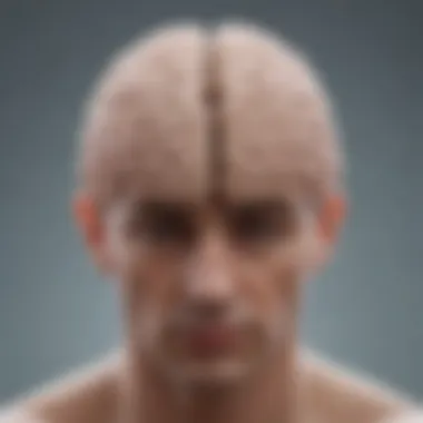 Illustration of the brain illustrating intrusive thought patterns