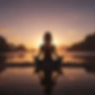 Meditation and Mindfulness A silhouette meditating at sunset, symbolizing mindfulness.