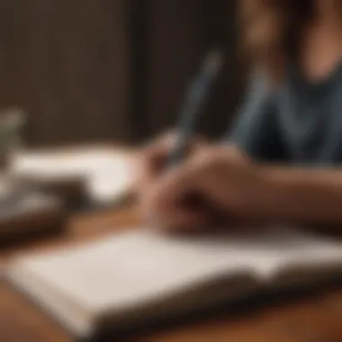 Journaling for Emotional Clarity A person writing in a journal, reflecting on emotions.