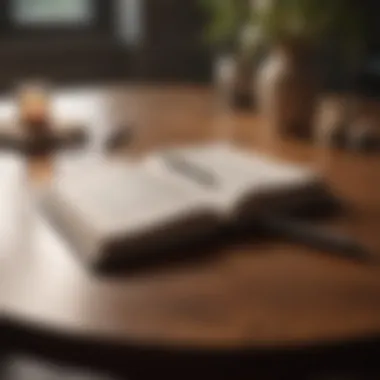 Mindfulness journal and pen on a table