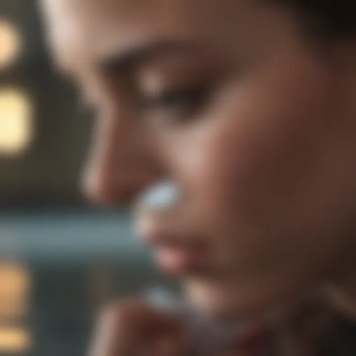 A reflective surface indicating contemplation