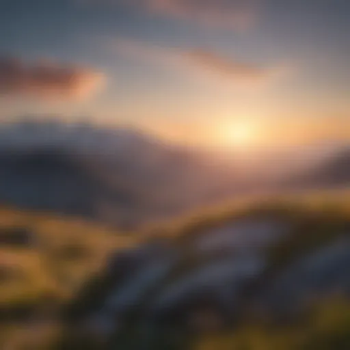 A serene landscape depicting a sunrise over a mountain range, symbolizing hope and new beginnings.