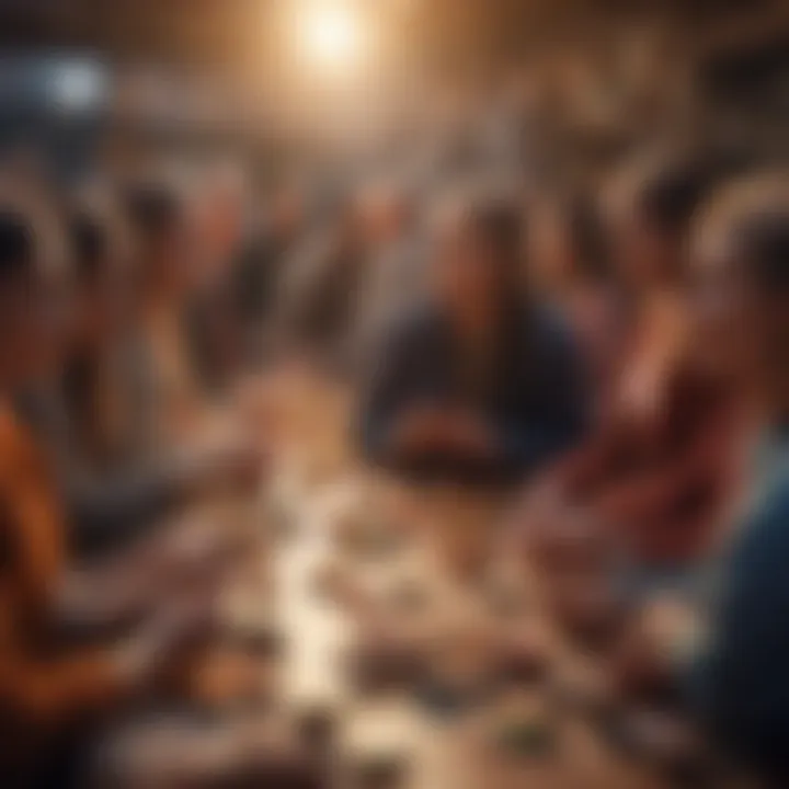 A vibrant community gathering symbolizing social connections
