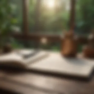 Reflective Journaling A journal and pen, tools for personal reflection and mindfulness practice