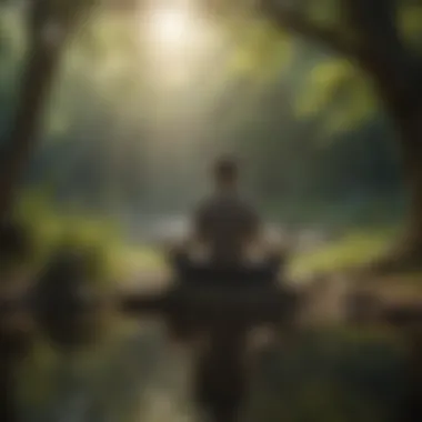 A person meditating in nature, embodying peace and reflection