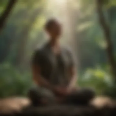 Embracing Mindfulness A person practicing mindfulness through meditation in a peaceful setting
