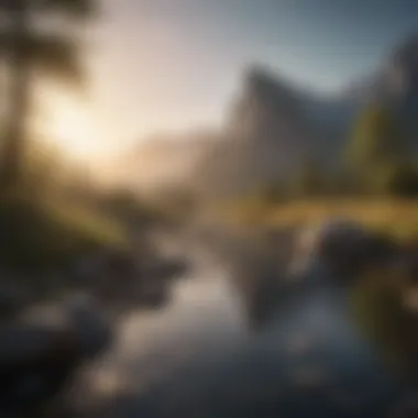 Tranquil Landscape for Emotional Balance A serene landscape symbolizing tranquility and emotional balance
