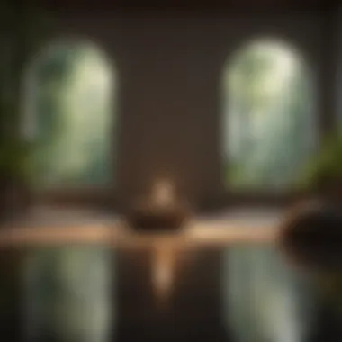 A calm environment conducive for meditation Serene space for meditation