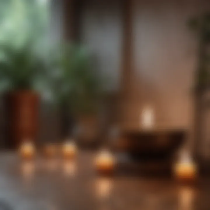 Calming space with candles and incense