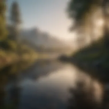 Tranquil Nature Scene Serene landscape promoting tranquility