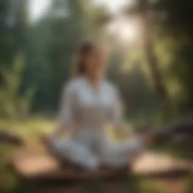 Embracing Serenity: Outdoor Meditation Experience Individual practicing meditation outdoors