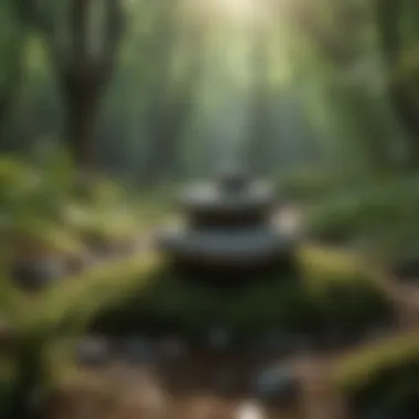 Nature's Embrace: Cultivating Mindfulness Tranquil nature scene promoting mindfulness