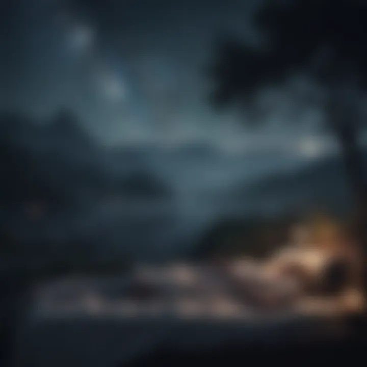 Illustration of a peaceful nighttime landscape
