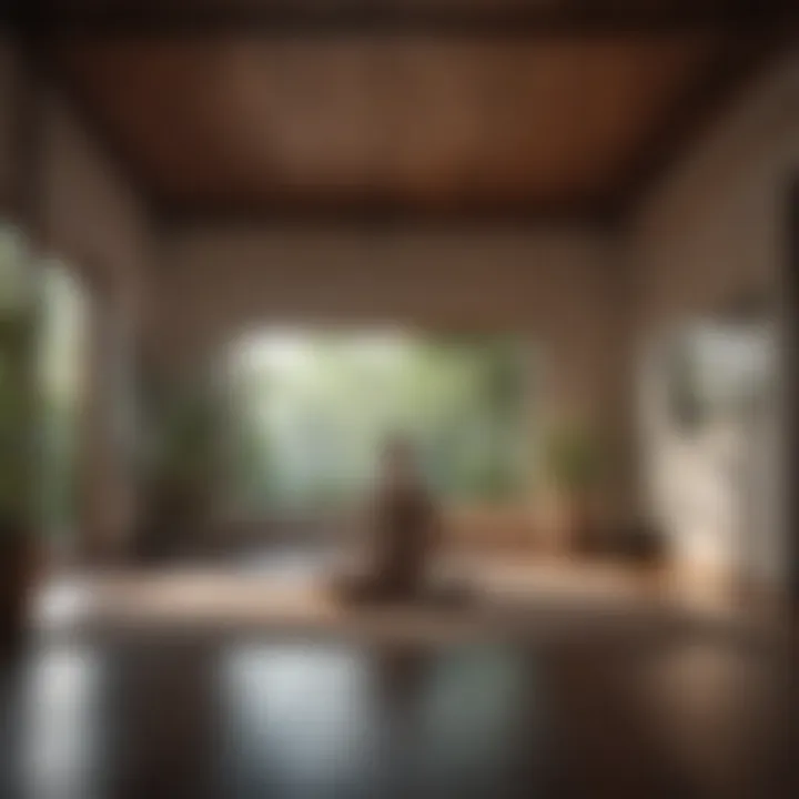 Calm indoor meditation space enhancing focus