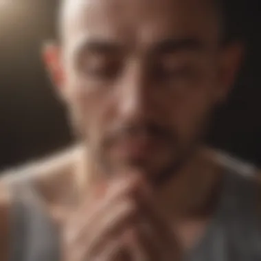 Mindful Focus: The Art of Meditation Close-up of a person meditating with focus