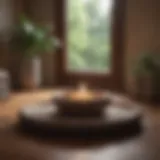 A serene meditation space with calming decor
