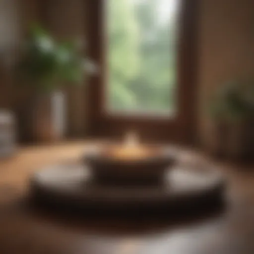 A serene meditation space with calming decor