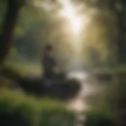Peaceful meditation scene in nature