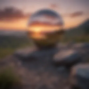 Reflection at Dusk A vibrant sunset view from a hilltop, inspiring reflection during a walking meditation