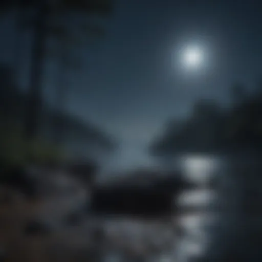Serene night scene with calming moonlight