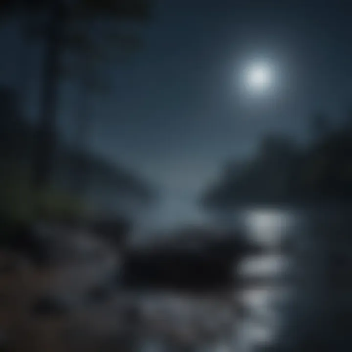 Serene night scene with calming moonlight