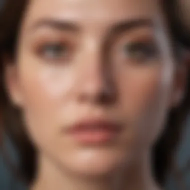 Close-up of a person practicing mindful breathing