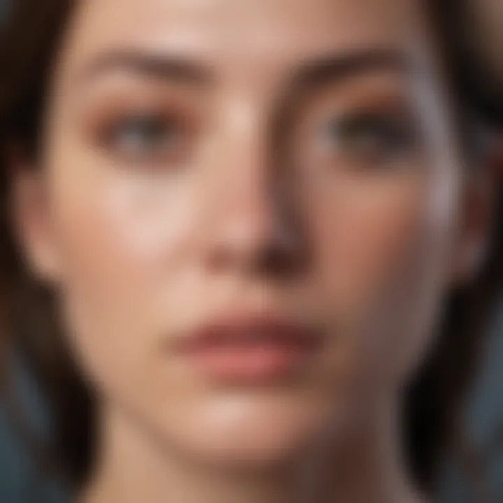 Close-up of a person practicing mindful breathing