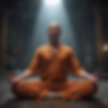 Visual representation of stress reduction through meditation