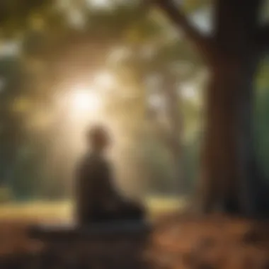 Meditation for Clarity A person meditating under a tree, embodying a tranquil moment