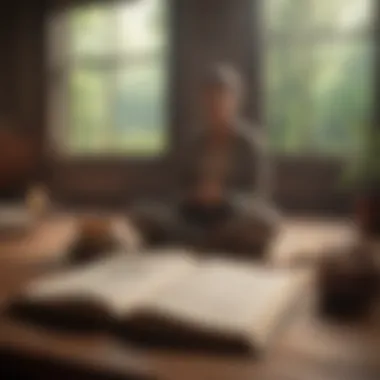 Integrating Meditation with Writing Practices A person meditating with a journal beside them