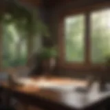 A serene writing space with natural light