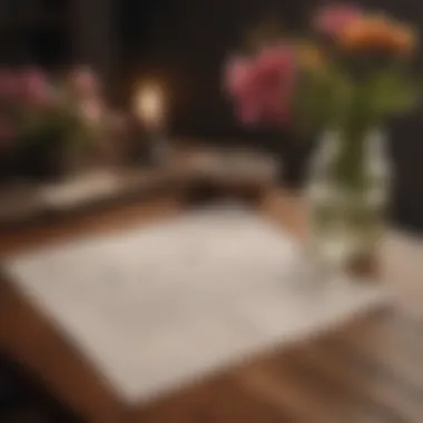 A handwritten letter lying on a cozy table with flowers